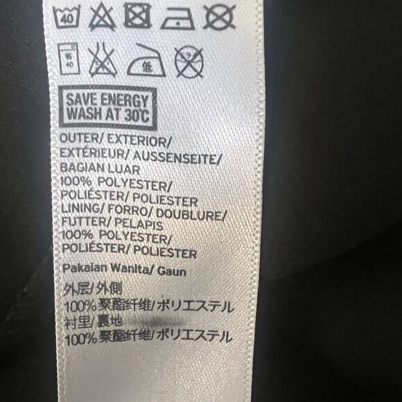 Black Floral Satin Mini Dress Strappy Tie Back Topsho Size 4 Lined - Picture 6 of 8